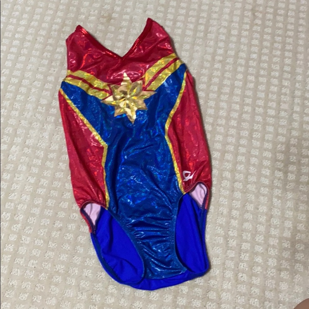 GK Elite womens Captain Marvel leotard